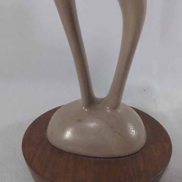 Herta Wildlife Series Canadian Solid Walnut Deer Figure Statue Doe Wood Ceramic - Picture 5 of 12